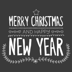 Obraz premium Merry christmas and happy new year