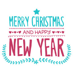 Obraz premium Merry christmas and happy new year