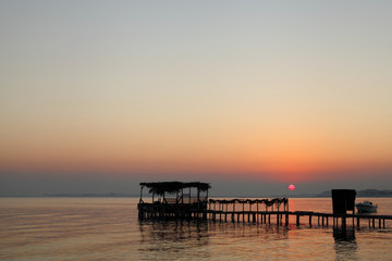 Fototapeta na wymiar A beautiful view of sunrise at Busaiteen Bahrain