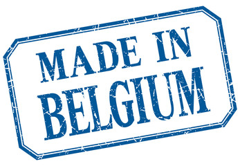 Belgium - made in blue vintage isolated label