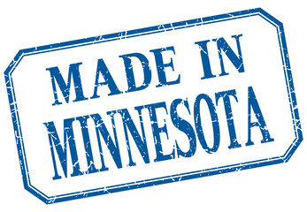 Minnesota - made in blue vintage isolated label