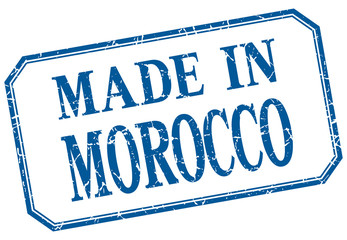 Fototapeta premium Morocco - made in blue vintage isolated label
