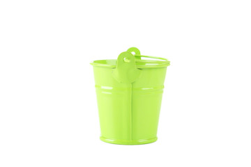 Green bucket isolated on white