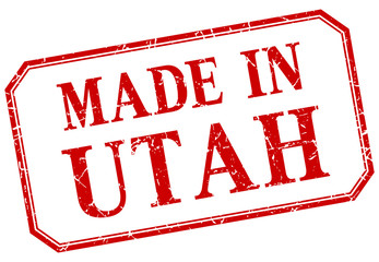 Utah - made in red vintage isolated label