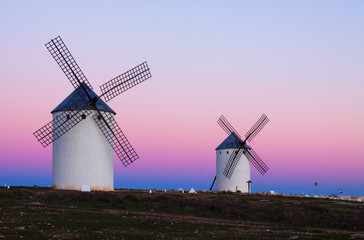 Wind mills  in evening time