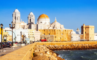  view of  Cathedral and  ocean coast. Cadiz © JackF