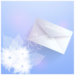 Invitation card with floral elements