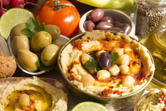 Hummus and falafel meal