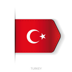 Turkey flag vector ribbon