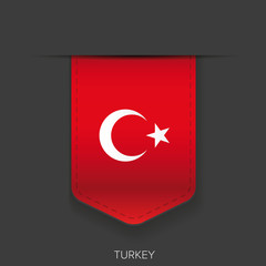 Turkey flag vector ribbon