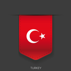 Obraz premium Turkey flag vector ribbon