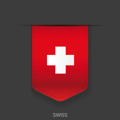Obraz premium Swiss flag vector ribbon