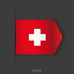 Fototapeta premium Swiss flag vector ribbon