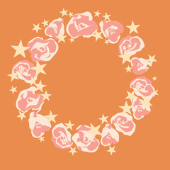 Vector wreath with flowers