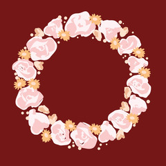 Vector wreath with flowers
