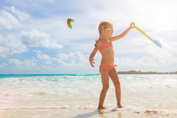 Adorable little girl at beach