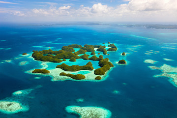 Palau islands from above
