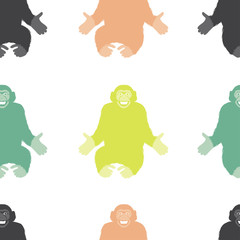 Seamless Pattern of a Monkey chimpanzee.