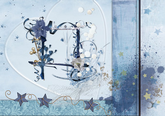 A pastel scrapbooking postcard