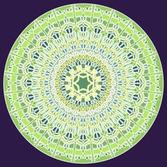 Green fine mosaic mandala for energy and power obtaining mandala for meditation training
