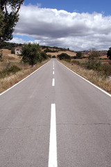Toscana,strada in campagna.