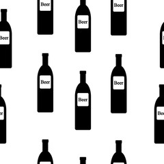 Beer bottle seamless pattern.