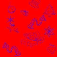 Merry christmas icon on red tone