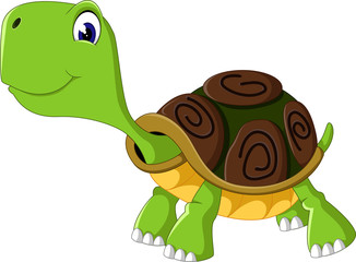 Fototapeta premium Cute cartoon turtle of illustration 