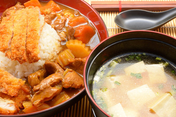 japanese food fry pork curry