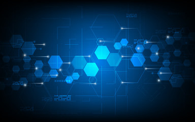 vector abstract background tech innovation hexagon pattern design