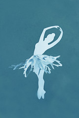 Handmade ballerina dressed in a skirt snowflake