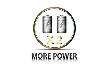 vector abstract tech power double battery design innovation concept