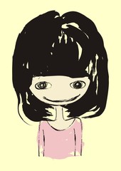 hand drawing vector girl