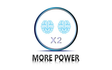 vector abstract tech power double brain design innovation concept