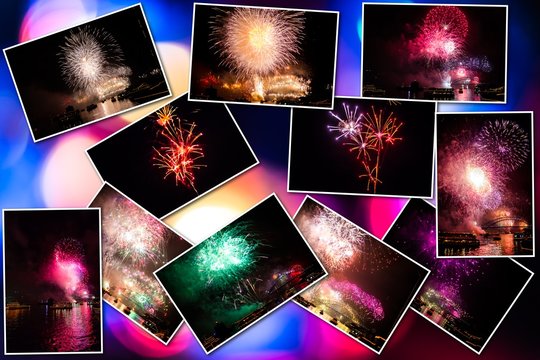 Fireworks pictures collage 