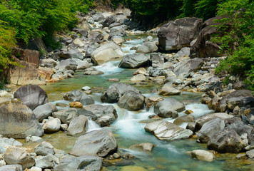Fototapeta na wymiar Atera Valley in Kiso, Nagano, Japan