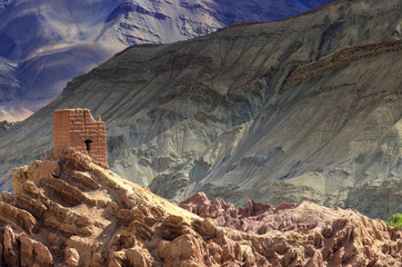 Ruins at Basgo Monastery, ladakh, India