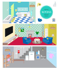 A picture showing the bathroom, living room and basement