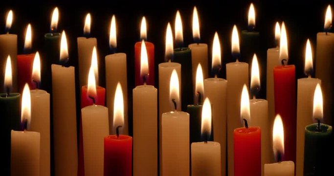 Red, White and Green candles
