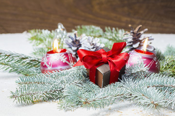 Obraz na płótnie Canvas homemade Christmas decorations and gifts for Christmas trees