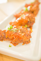 Chicken wings with barbeque sauce