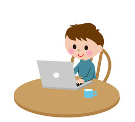 男の子　PC