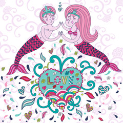 bright greeting card for Valentine's day.