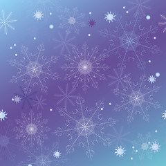 Fototapeta na wymiar Seamless pattern of beautiful white snowflakes on a red background.
