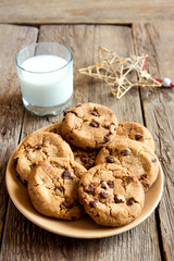 cookies with milk and christmas star