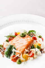 salmon with vegetables