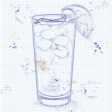 Cocktail Harvey Wallbanger on a notebook page