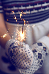 Woman holding a Christmas Decorations