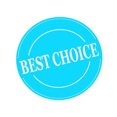 best choice white stamp text on circle on blue background