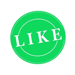 Like white stamp text on circle on green background